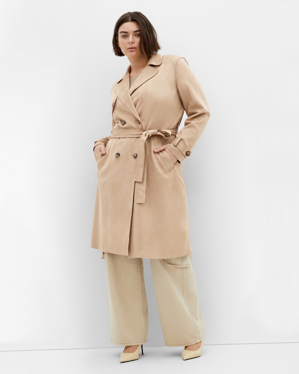 City Chic - Cornwall Trench Coat - Trench Coats (Brown) Cornwall Trench Coat | THE ICONIC (AU & NZ)