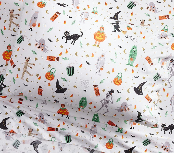 Rifle Paper Co. Halloween Glow-in-the-Dark Sheet Set | Pottery Barn Kids