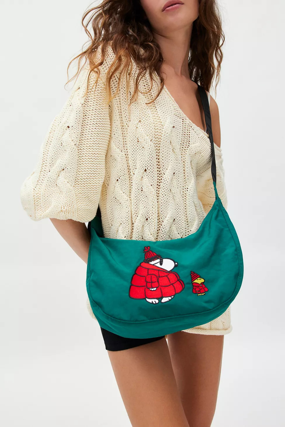 BAGGU X Peanuts Medium Nylon Crescent Bag | Urban Outfitters (US and RoW)