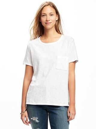 Slub-Knit Cropped Boyfriend Tee for Women | Old Navy US