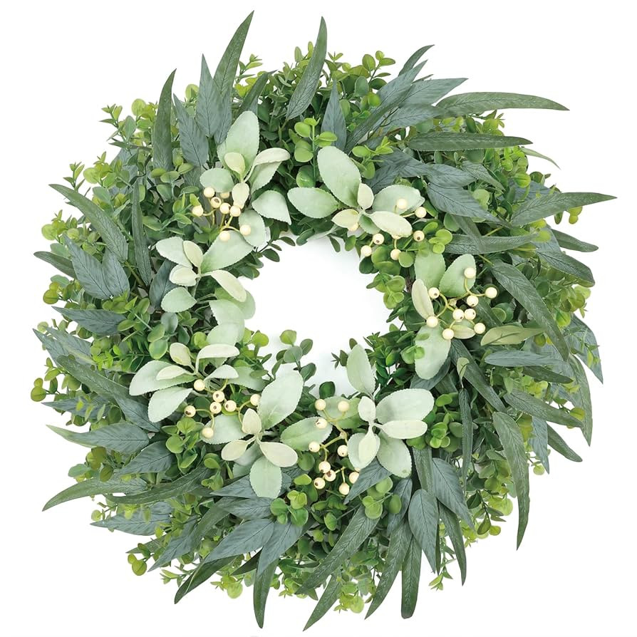 26" Eucalyptus Wreaths for Front Door Artgar Artificial Large Outdoor Wreaths for Windows Home Wa... | Amazon (US)