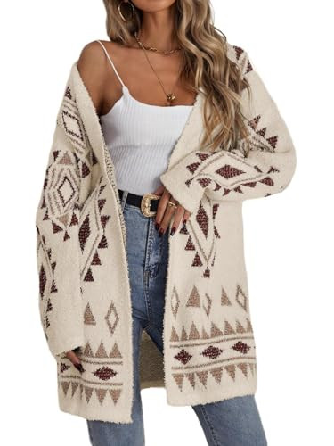 WDIRARA Women's Open Front Long Sleeve Long Cardigan Boho Chunky Sweaters Outwear Coats 2025 Fall... | Amazon (US)