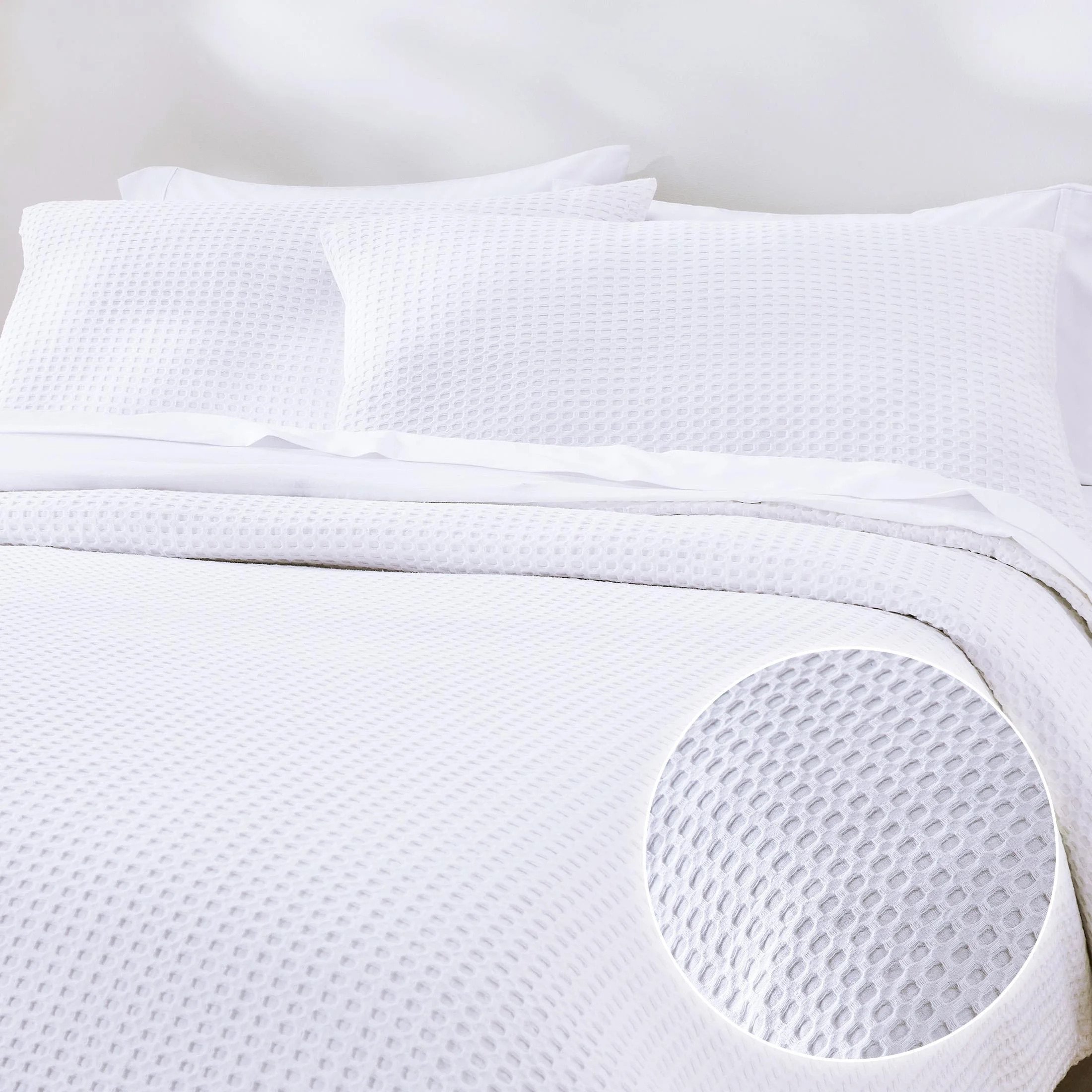 King Size Duvet Cover Oversized 100% Cotton, 3 Piece Set with Pillow Shams Soft Textured White Du... | Walmart (US)