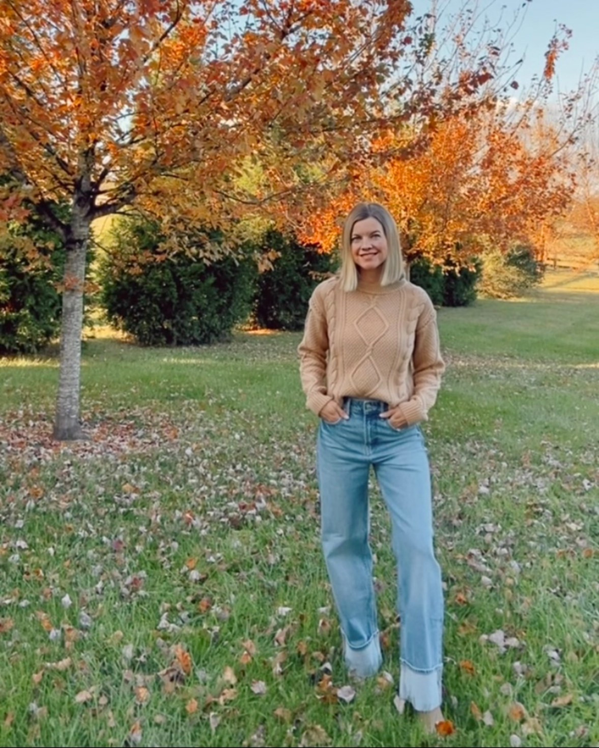 All the falllll vibes 🍂🍁
I love this Quince organic cotton cable-knit sweater so much, I got it in two colors!! It is super HIGH QUALITY my friends! Nice and thick, but not at all scratchy. I am so done with synthetic fiber sweaters. Natural is where its at!!! This sweater color is camel, and the other color I have is big sur.

#LTKFindsUnder50 #LTKSeasonal #LTKOver40