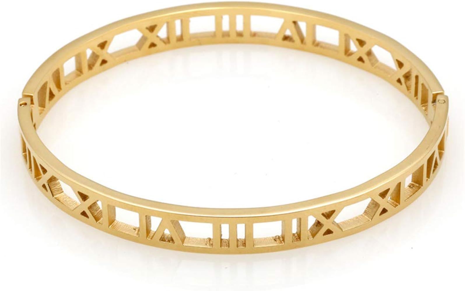 AIKESIWAI Roman numeral series hollow carved bracelet, fashionable women's bracelet, Roman numera... | Amazon (US)
