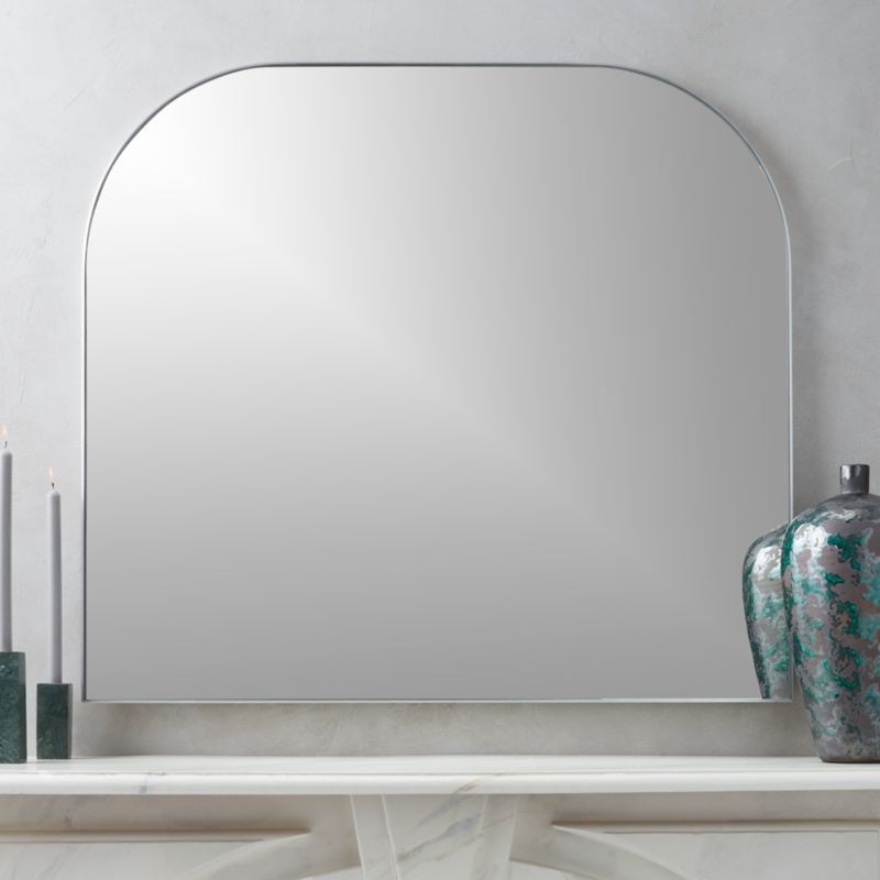 Infinity Silver Mantel Wall Mirror 42"x37" + Reviews | CB2 | CB2