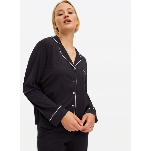 Black Modal Blend Traditional Pyjamas L | Tu Clothing