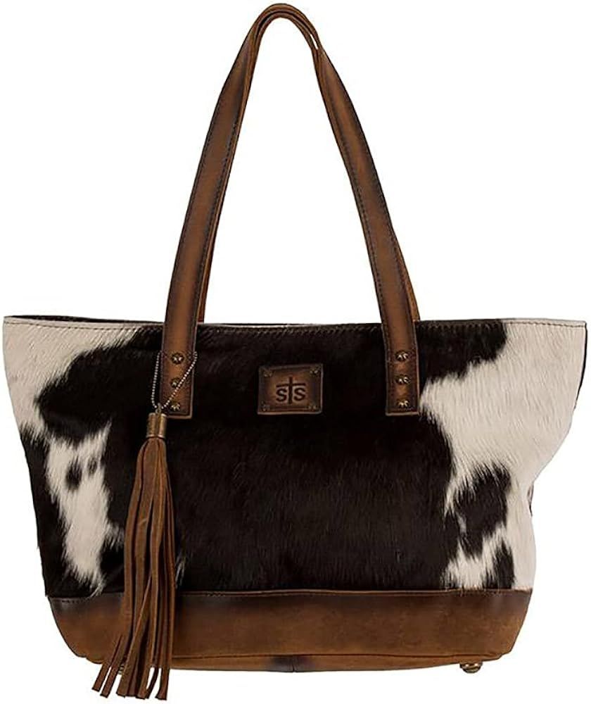 STS Ranchwear Women's Western Classic Cowhide Tote Handbag, Multicolored | Amazon (US)