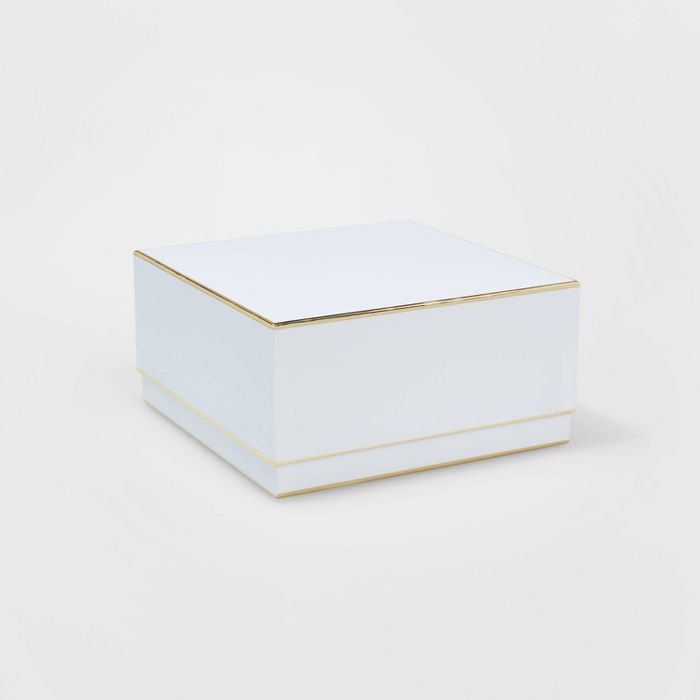 White With Gold Edge Large Square Box - sugar paper™ | Target