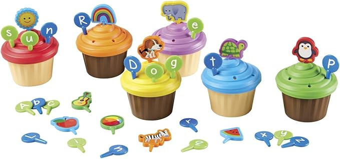 Learning Resources ABC Cupcake Party Toppers, Develops Language Skills, Early Alphabet Learning, ... | Amazon (US)