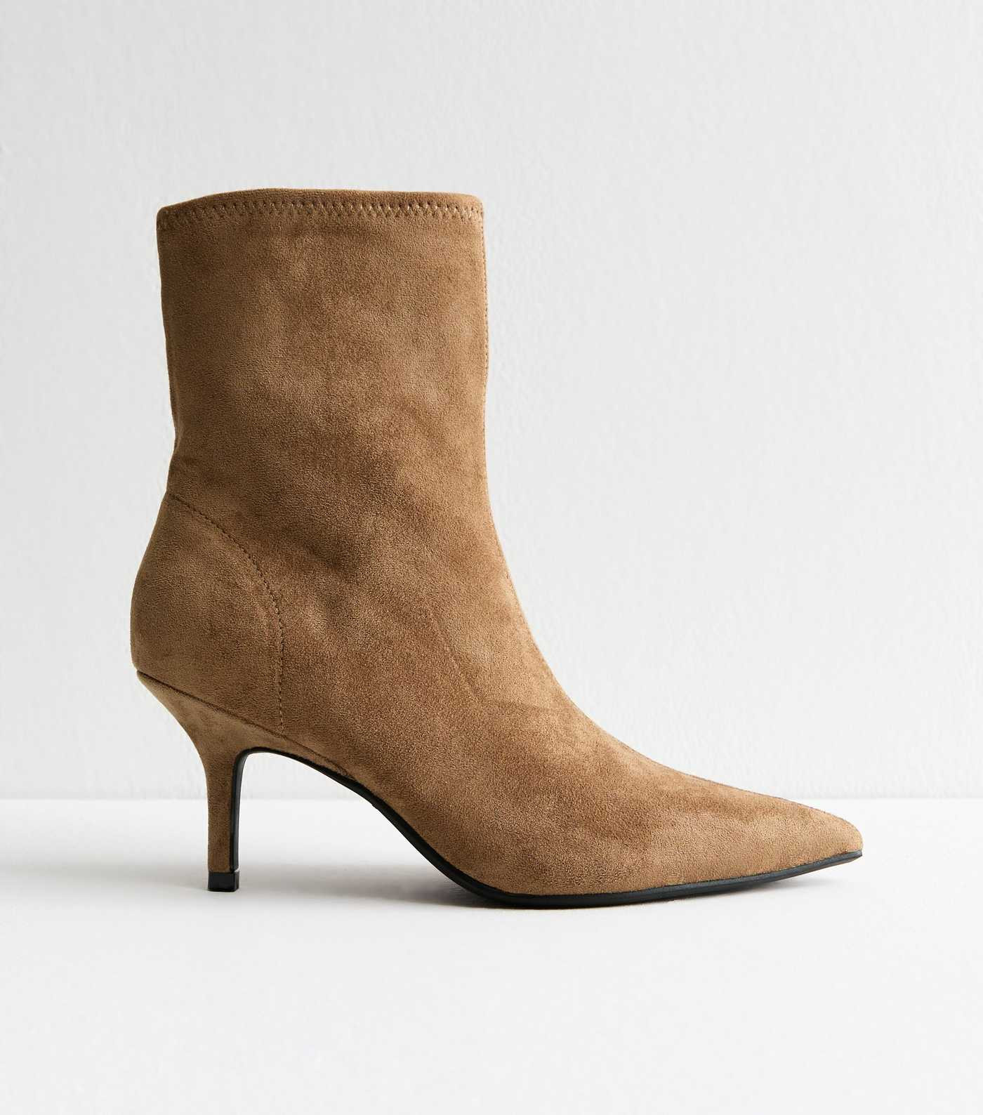 Camel Faux Suede Pointed Toe Sock Boots | New Look | New Look (UK)