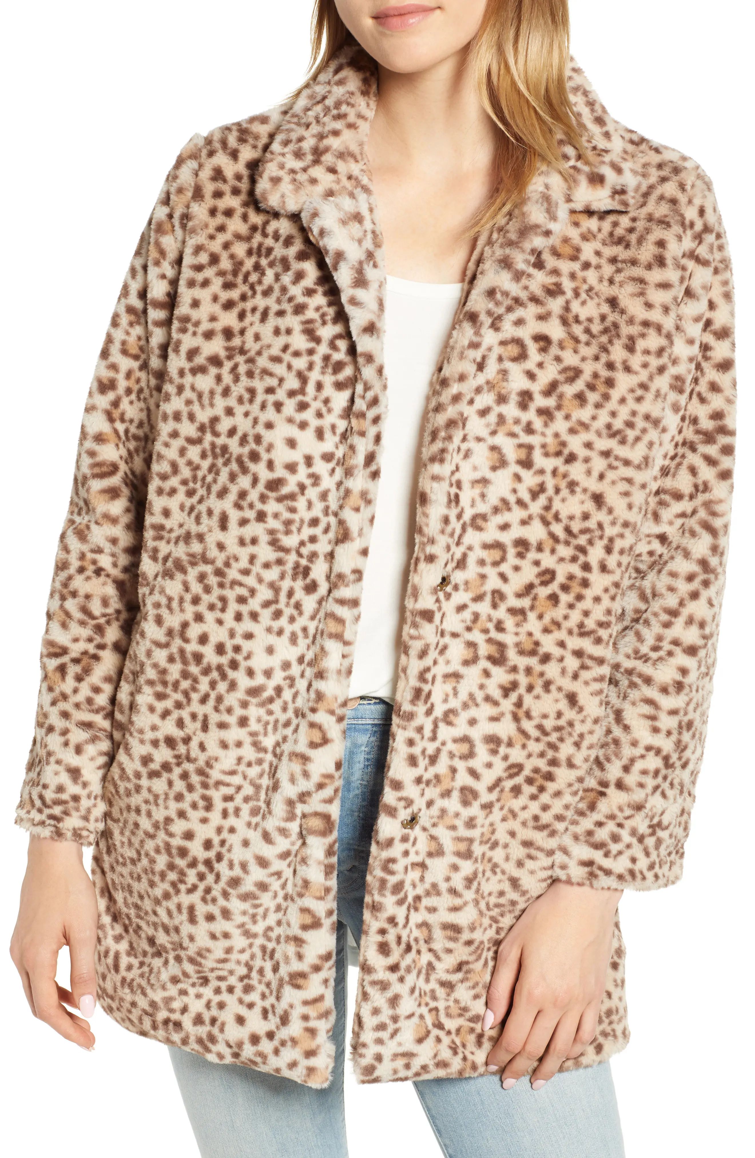 Women's Wit & Wisdom Faux Leopard Fur Coat | Nordstrom