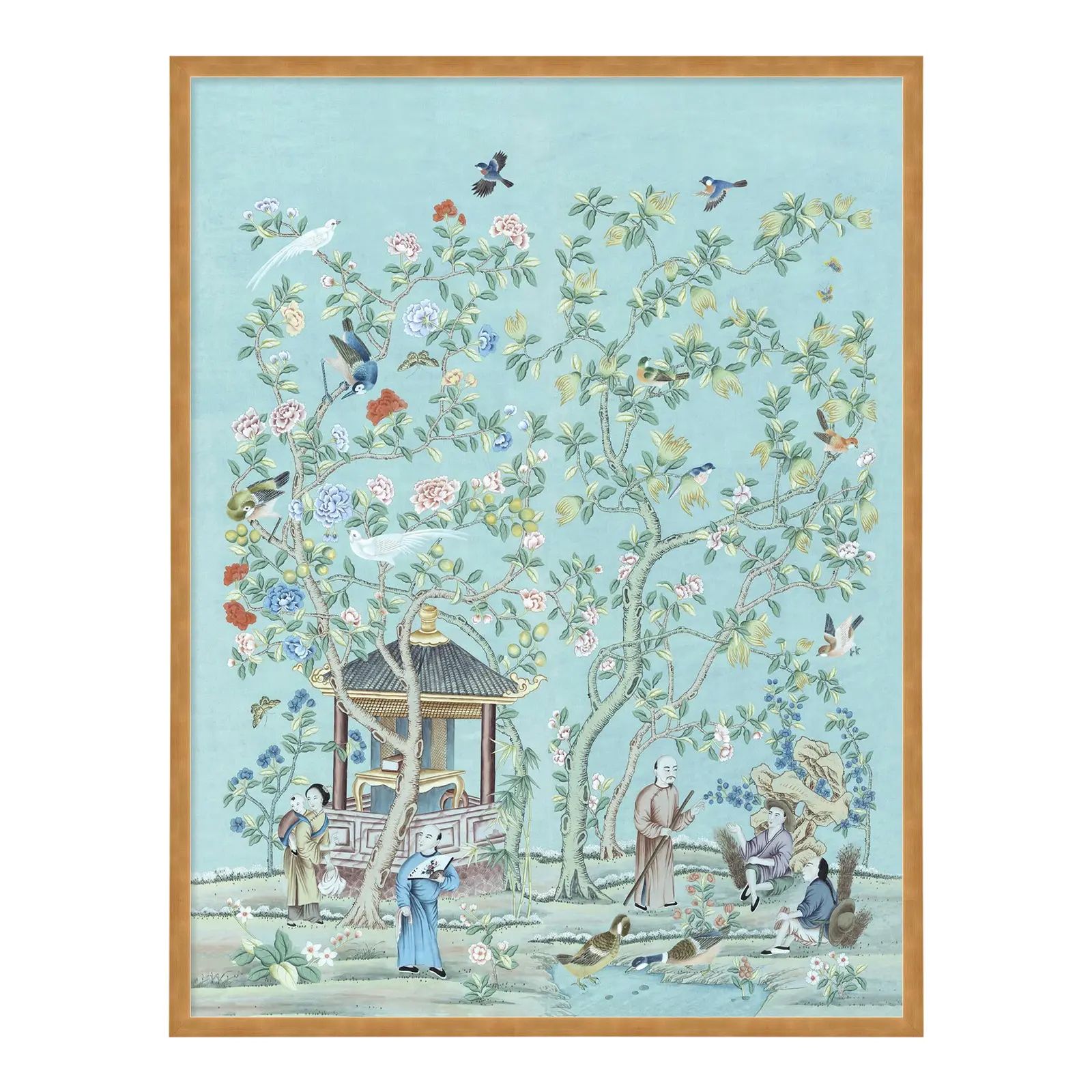 The Tea Garden by Paul Montgomery in Gold Frame, Large Art Print | Chairish