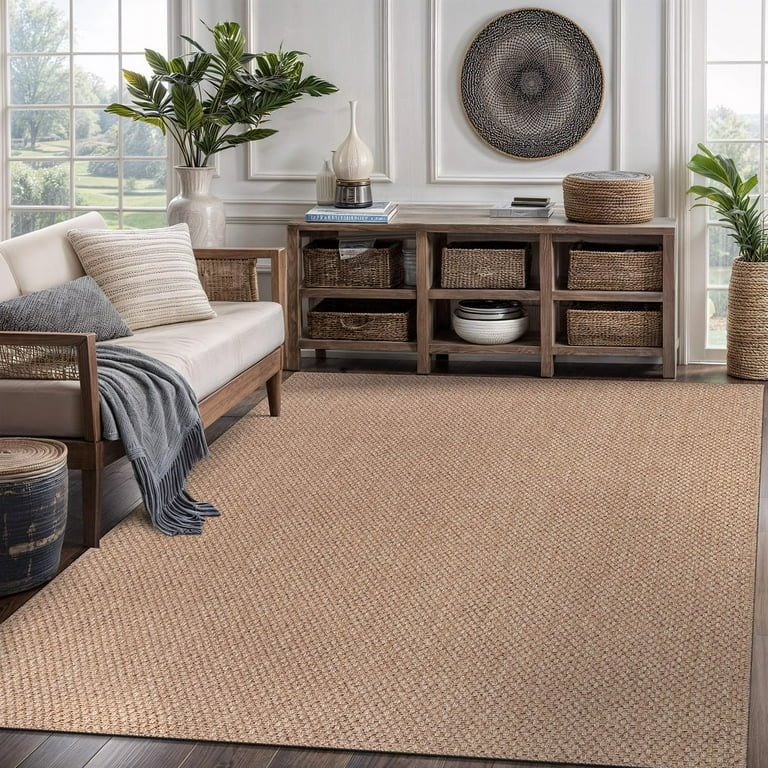 CAMILSON Easy Jute Rug Indoor Outdoor Farmhouse Area Rugs Natural 5x7 | Walmart (US)