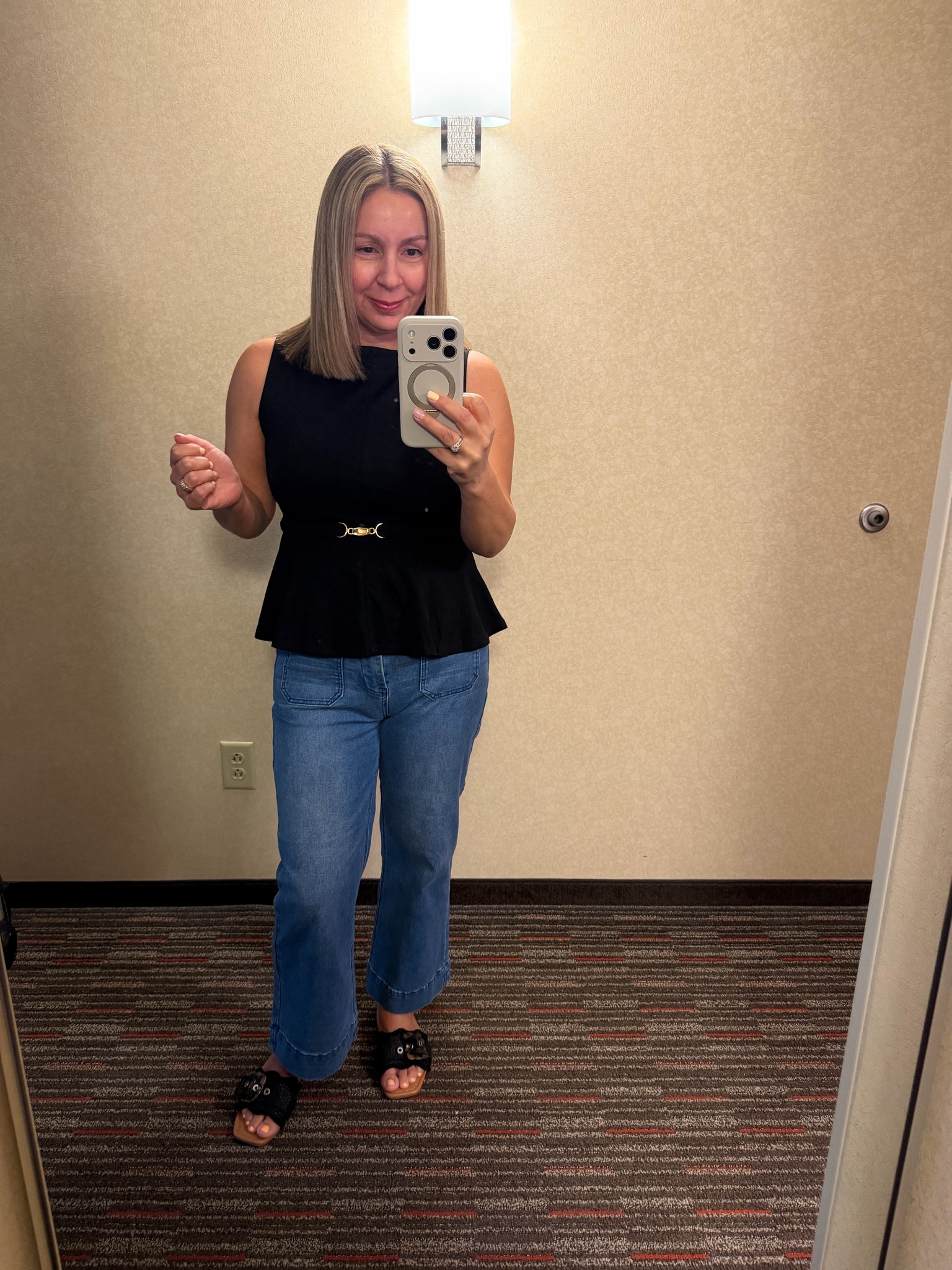 Summer outfits, date night outfits. I’m wearing an 8 in the jeans and medium in the peplum top. Shared similar sandals

#LTKOver40 #LTKootd #LTKSaleAlert