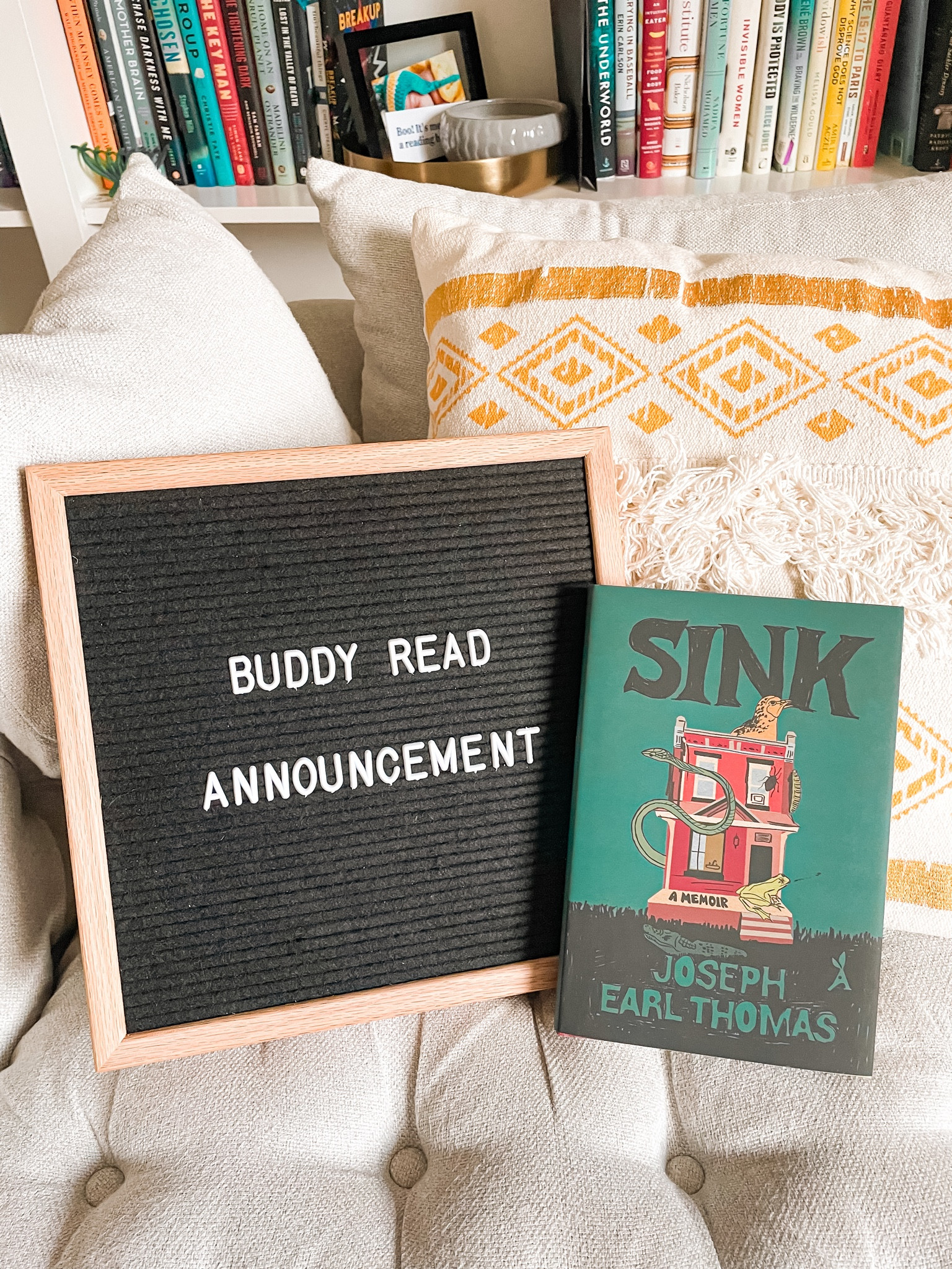 Book club, buddy read, reading chair, reading room, felt board

#LTKfindsunder50 #LTKhome