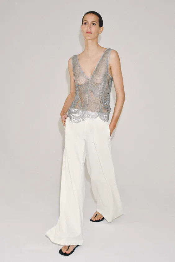 ZW COLLECTION BEADED TOP | Zara US