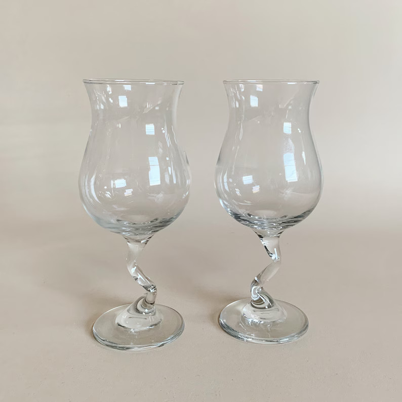 ZIGZAG HURRICANE GLASSES - S/2 - Etsy | Etsy (US)