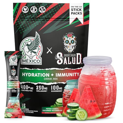 Salud 2-in-1 Hydration and Immunity Electrolytes Powder (Cucumber Watermelon) | Amazon (US)