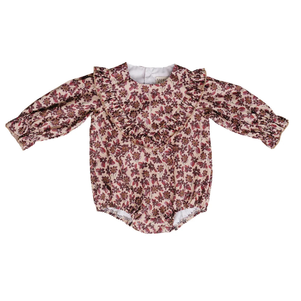 Antique Floral Bubble Romper | Mebie Baby