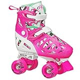 Trac Star Youth Girl's Adjustable Roller Skate White/Pink Size Medium (12-2) | Amazon (US)