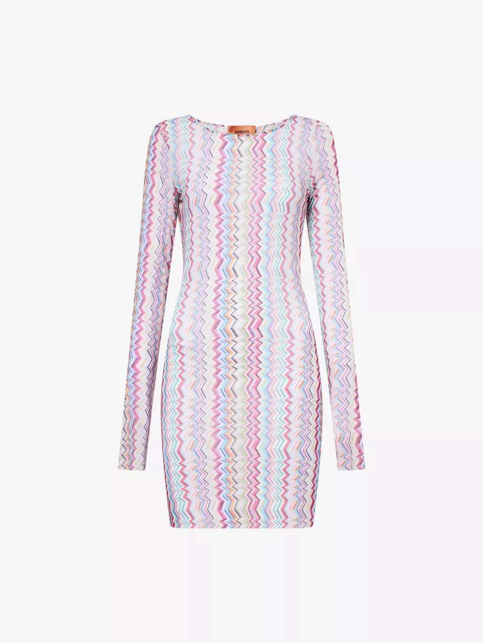 Long-Sleeves Zig-Zag Mesh Cover-Up | Selfridges