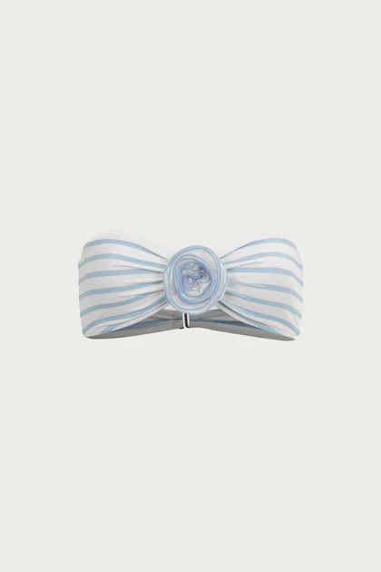 Rose Bandeau Top (Blue Stripe) | SAME