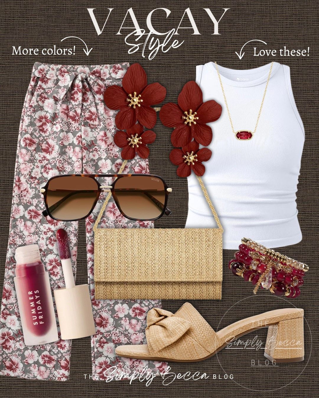 These pants are fun 🤩 Chic Vacation Style You’ll Love

@amazon 

 #amazonfashion #ltkwomens #floralpants #wovenclutch #maroon #vacaystyle #vacationoutfits #springoutfits2026 #LTKootd #LTKmomlife #LTKTravel