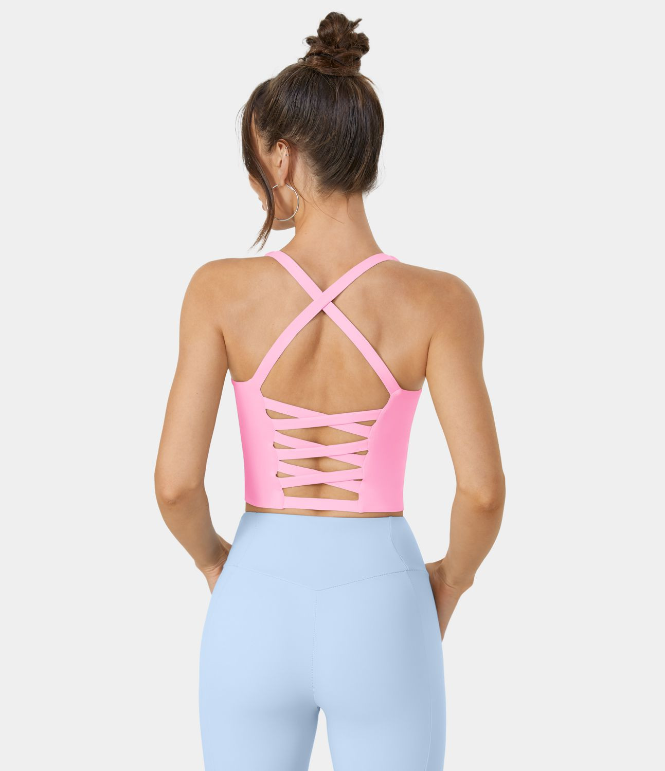 Women’s Crisscross Backless Cropped Yoga Tank Top - Halara | HALARA