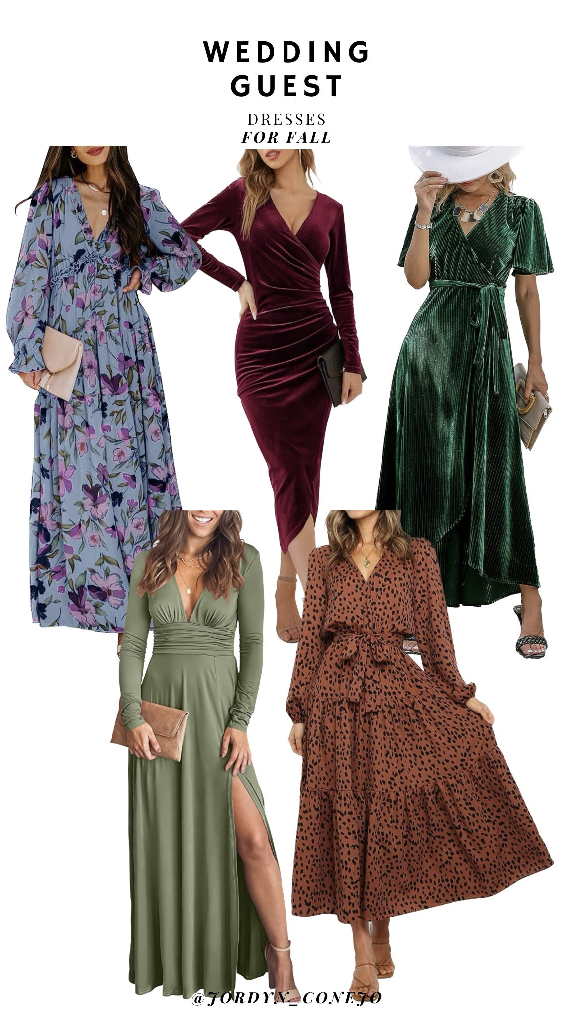 Fall dresses- fall wedding guest dresses- long dresses- long sleeve dresses- v neck dresses- velvet dress- floral dress- leopard dress- green dresses- fall style- 

#LTKmidsize #LTKstyletip #LTKwedding