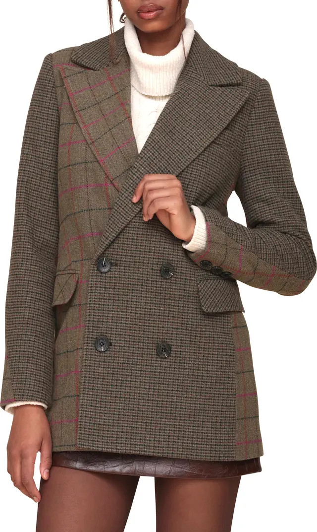 Avec Les Filles Patchwork Double Breasted Blazer | Nordstrom | Nordstrom