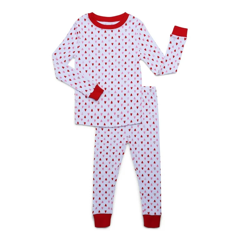 Joyspun Mommy & Me Cotton Toddler Tight Fit PJ Set, 2-piece, Sizes 2T to 5T | Walmart (US)