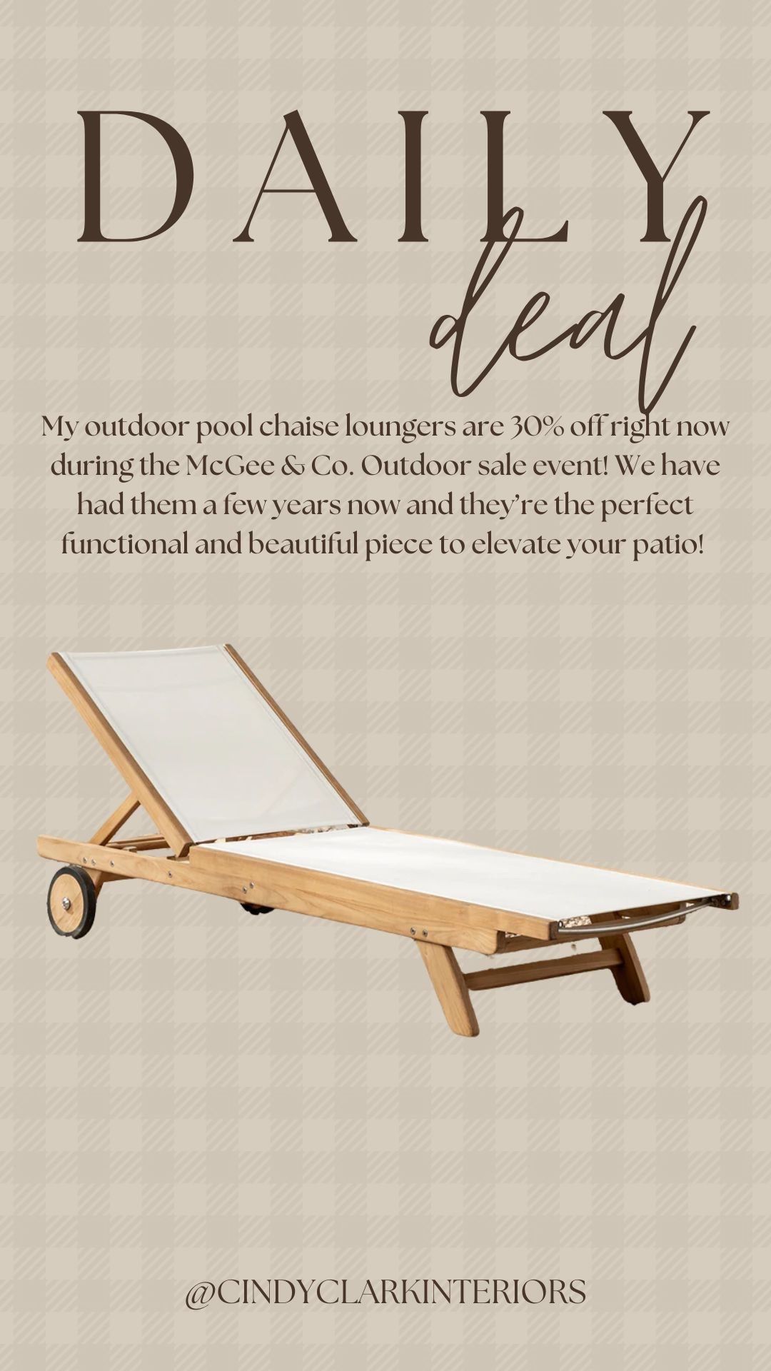 My outdoor pool chaise loungers are 30% off right now during the McGee & Co. Outdoor sale event! We have had them a few years now and they’re the perfect functional and beautiful piece to elevate your patio! 

#LTKHome #LTKSaleAlert