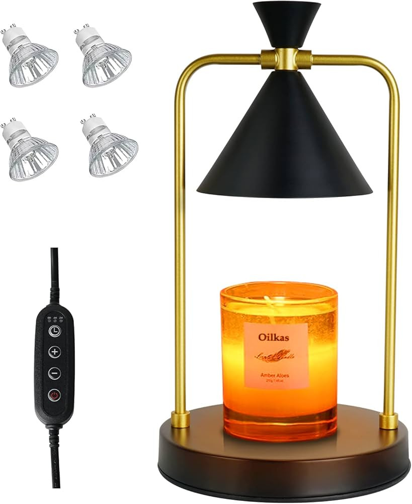 Candle Warmer Lamp with 4 Bulbs - Candle Warmer with Timer Dimmable, Wax Melt Warmer Candle Holde... | Amazon (US)