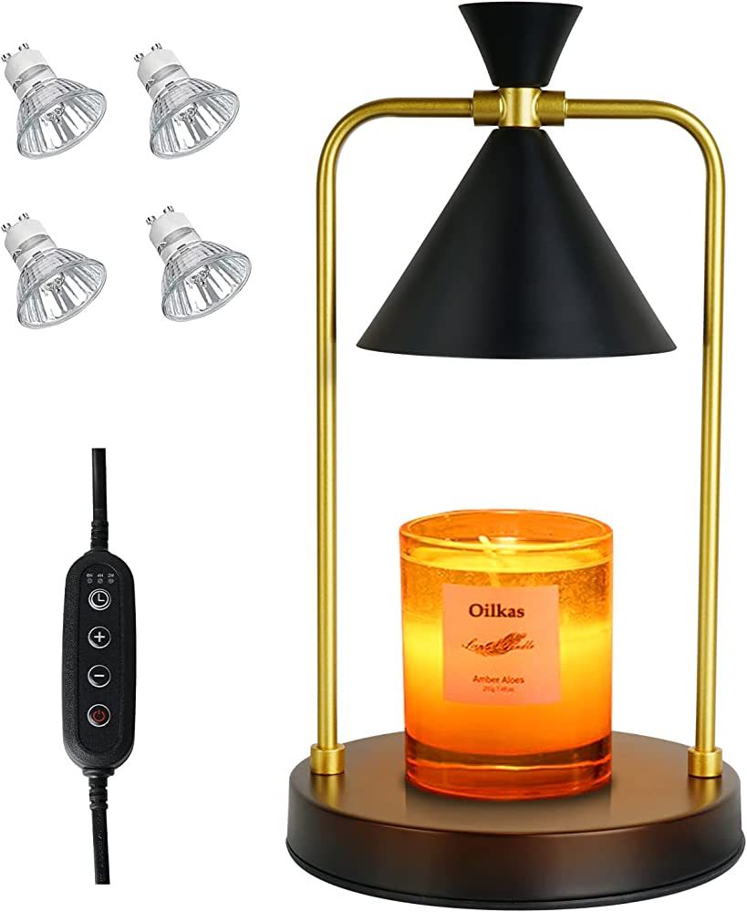Candle Warmer Lamp with 4 Bulbs - Candle Warmer with Timer Dimmable, Wax Melt Warmer Candle Holde... | Amazon (US)