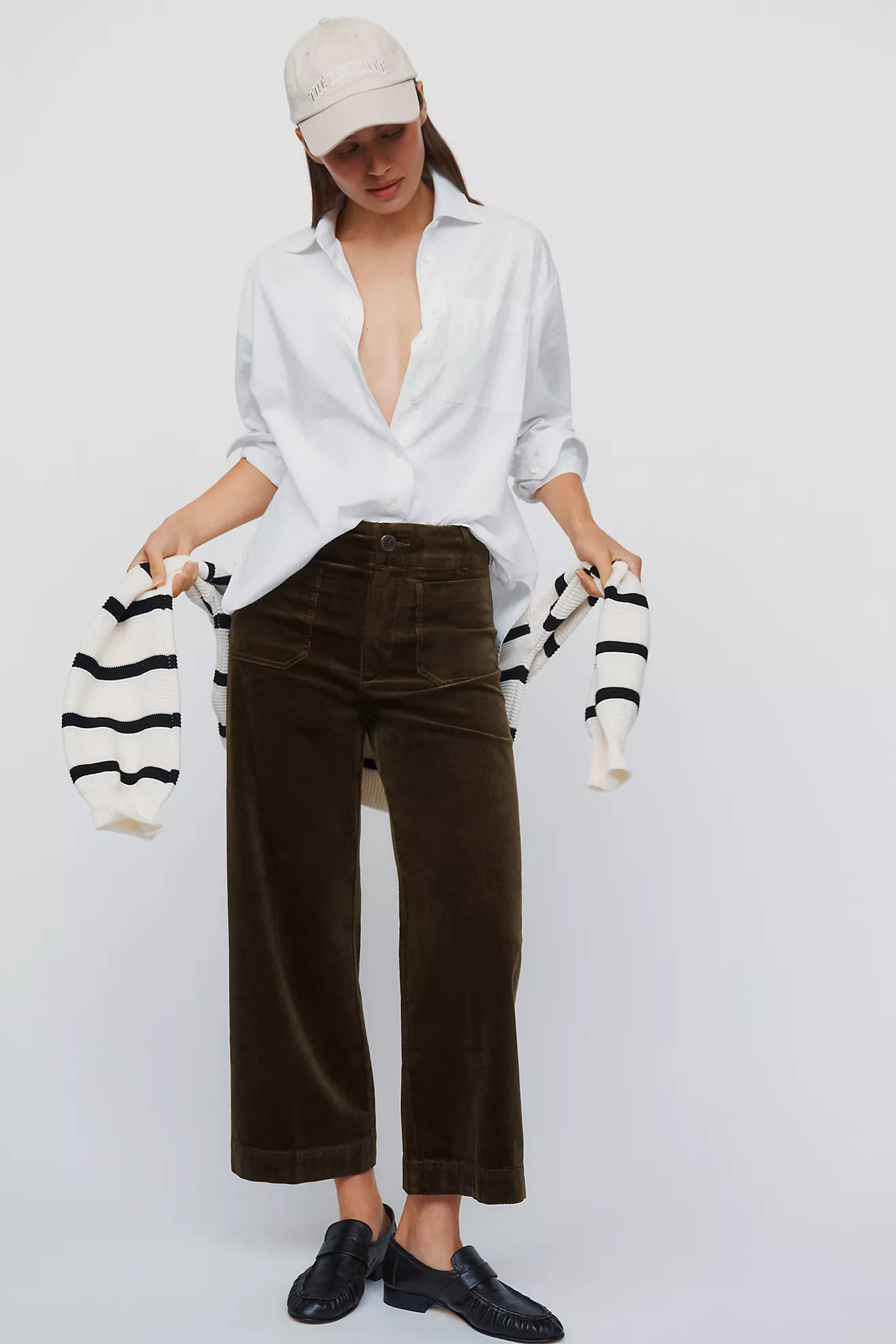 Maeve Colette Corduroy Cropped Wide Leg Pants | Anthropologie (US)