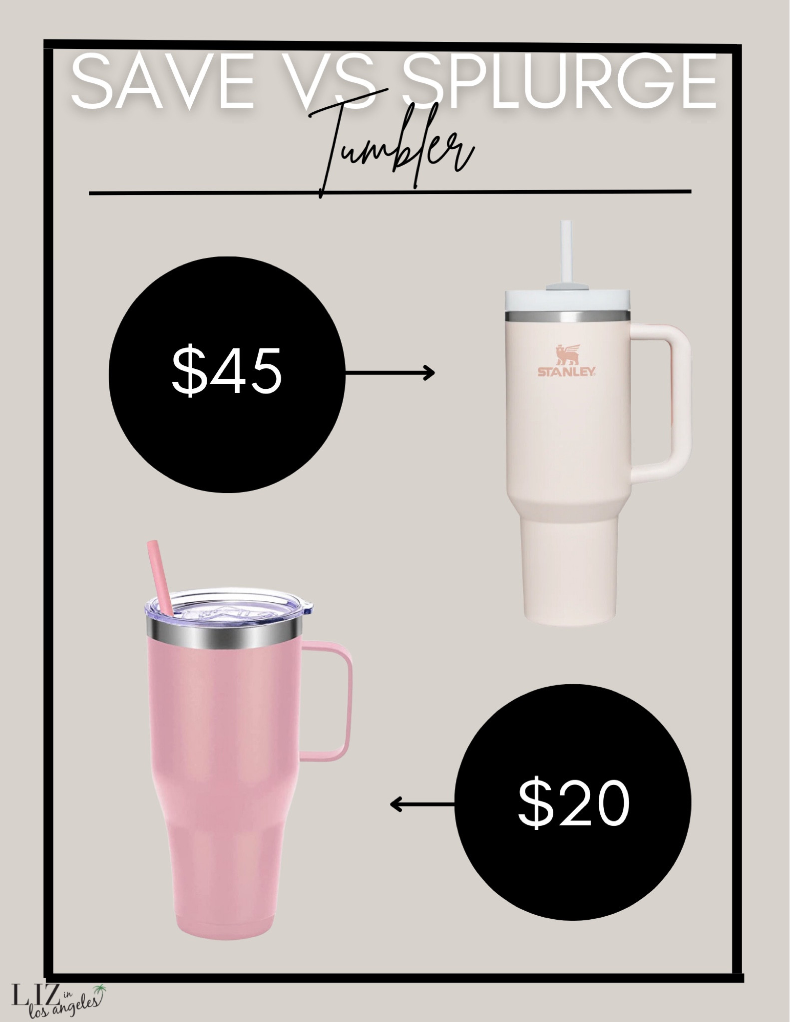 If you struggle to find the super popular Stanley mug I found this great dupe for a fantastic price.  This save vs splurge is great for if you are looking for a Stanley dupe. 

#LTKFind #LTKSeasonal #LTKstyletip