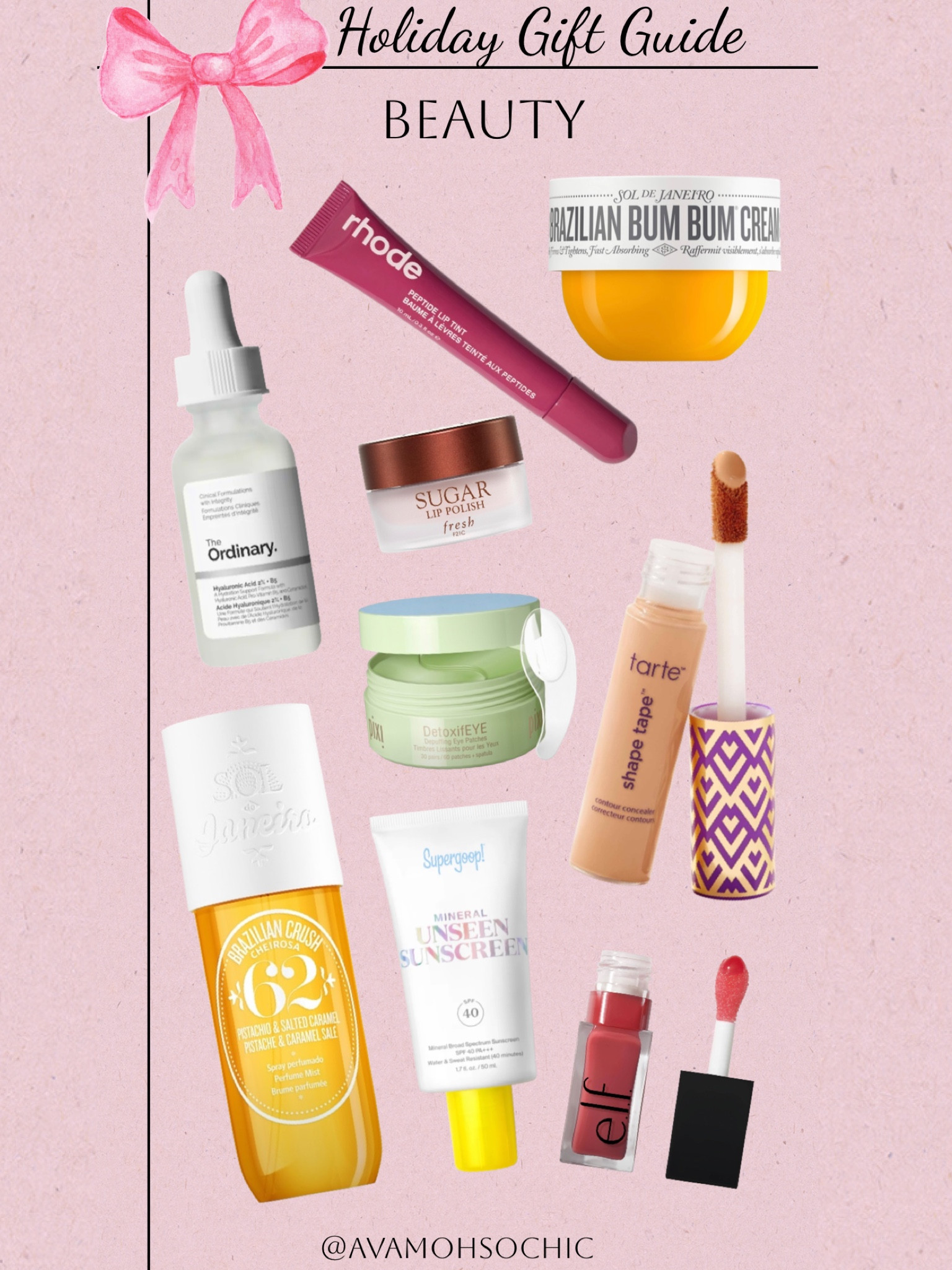 Gift Guide: Beauty 

avamohsochic|GiftGuide|GiftsForHer|GiftsForFriends|GiftsForFamily|Skincare|Tarte|BrazilianBumBum|Rhode|TheOrdinary|Supergoop|Elf|Beauty|PixiBeauty

#LTKFindsUnder100 #LTKGiftGuide #LTKHoliday
