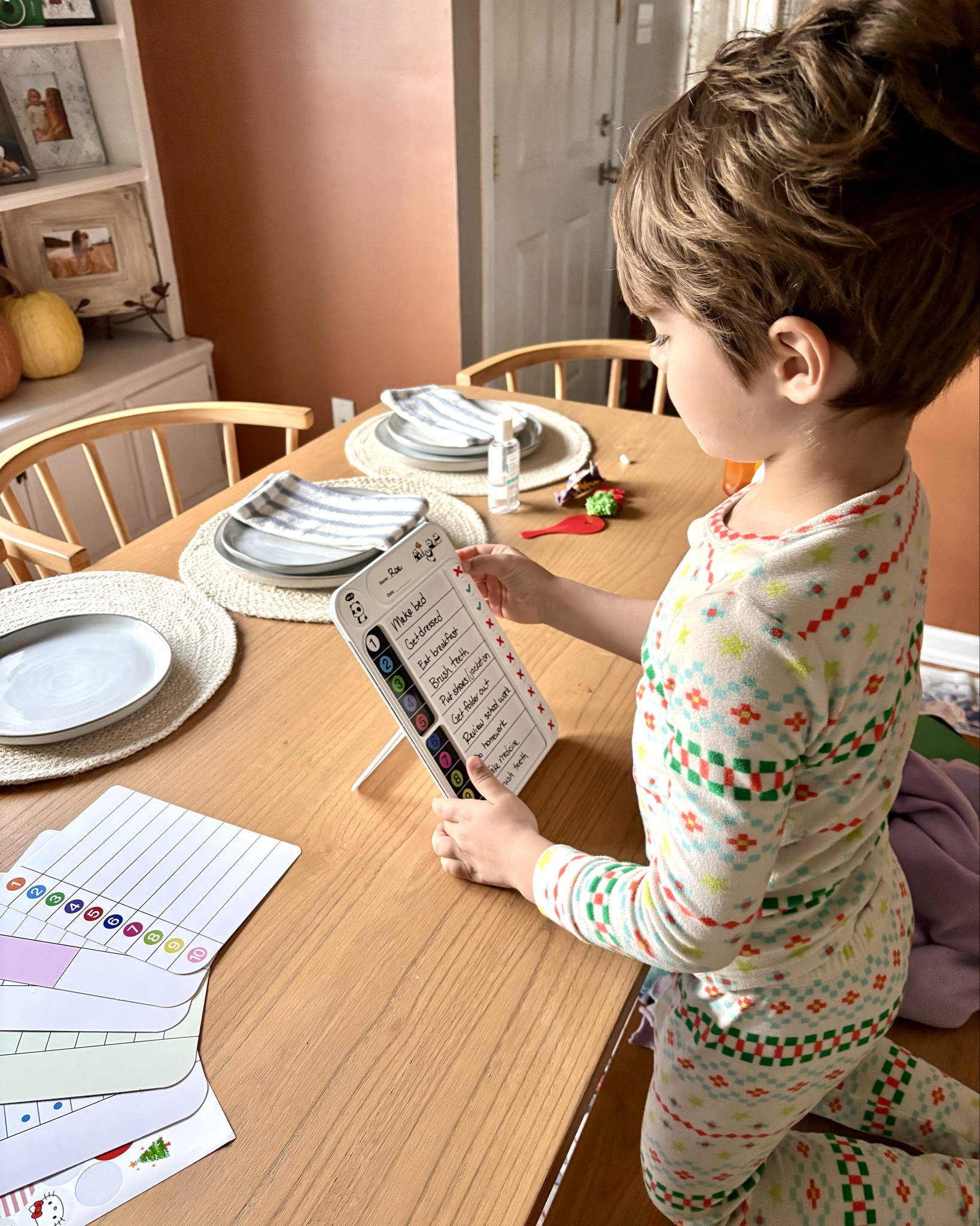 Love this chore chart for adhd! Visual, easy to check off flip buttons, magnet or stand, multiple backgrounds and reusable stickers!

#LTKBaby #LTKKids #LTKHome