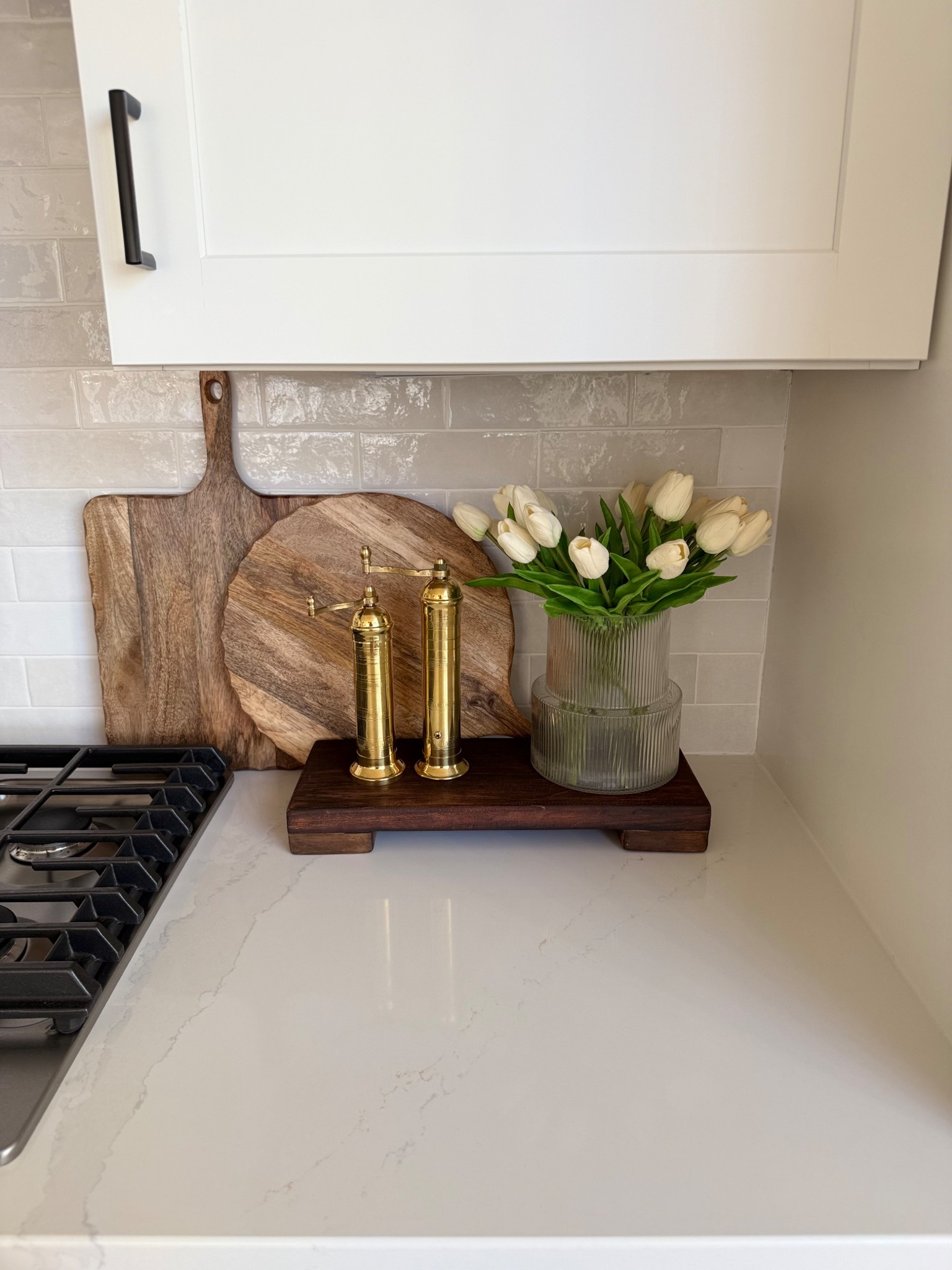 Complete your countertop with this perfect wooden tray and stylish vase. Perfect for adding a touch of sophistication to any room. #homedecor #kitchenupgrade

#LTKHome