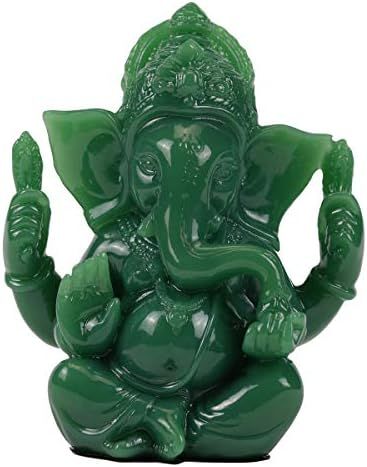 Lord Ganesh Statues - Dark Green Jade Ganesh Idol Figurine - Elephant God Buddha Sculpture for Ho... | Amazon (US)