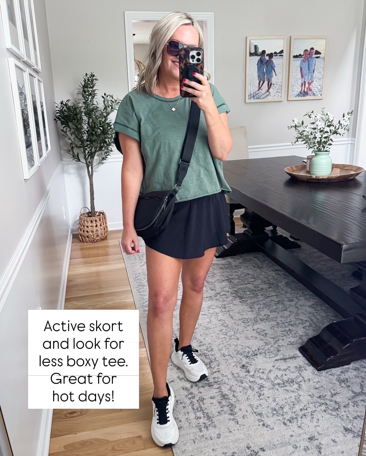 This active skort and boxy tee combo is one of my favorite outfits for hot summer days. It’s lightweight, comfortable, and perfect for everything from errands to travel days. The relaxed fit keeps you cool while still looking cute and put together.

active skort, athletic outfit, casual summer style, travel outfit, everyday fashion, comfortable outfit, boxy tee, sporty chic, summer essentials, athleisure look, running errands outfit, lovelylifestyling

#LTKActive #LTKmomlife #LTKOver40