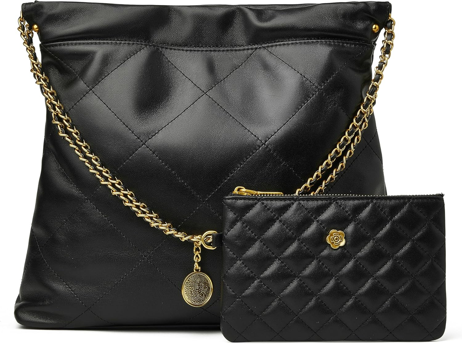 DORIS&JACKY Quilted Leather Tote Bag for Women Designer Lambskin Hobo Purse | Amazon (US)