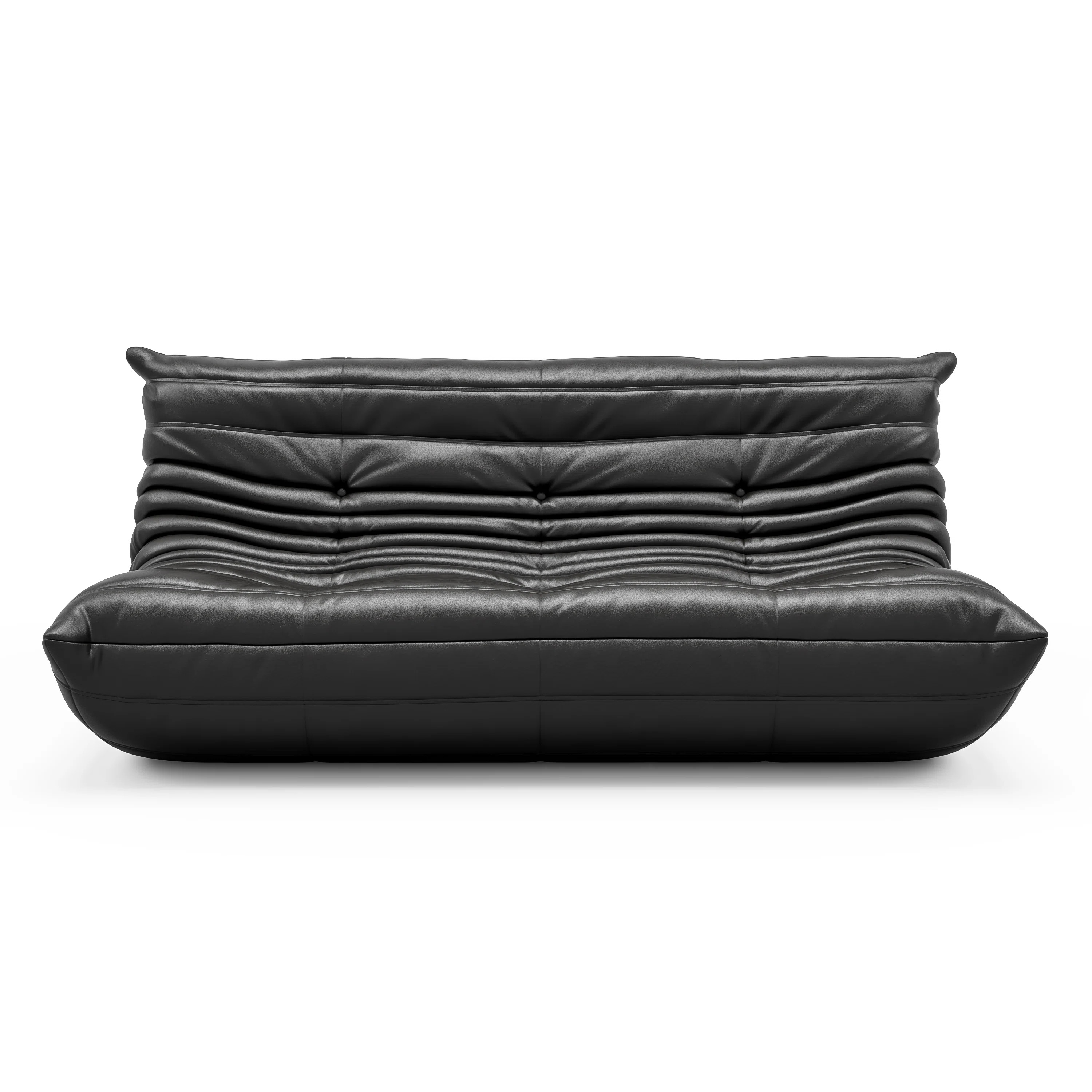 Armless Large Microfiber Leather 3-Seat Bean Bag Sofa, Soft Armless Fireside Lounge Chair | Wayfair North America