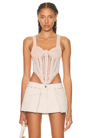 Dion Lee Crochet Corset in Cream Marle | FWRD | FWRD 