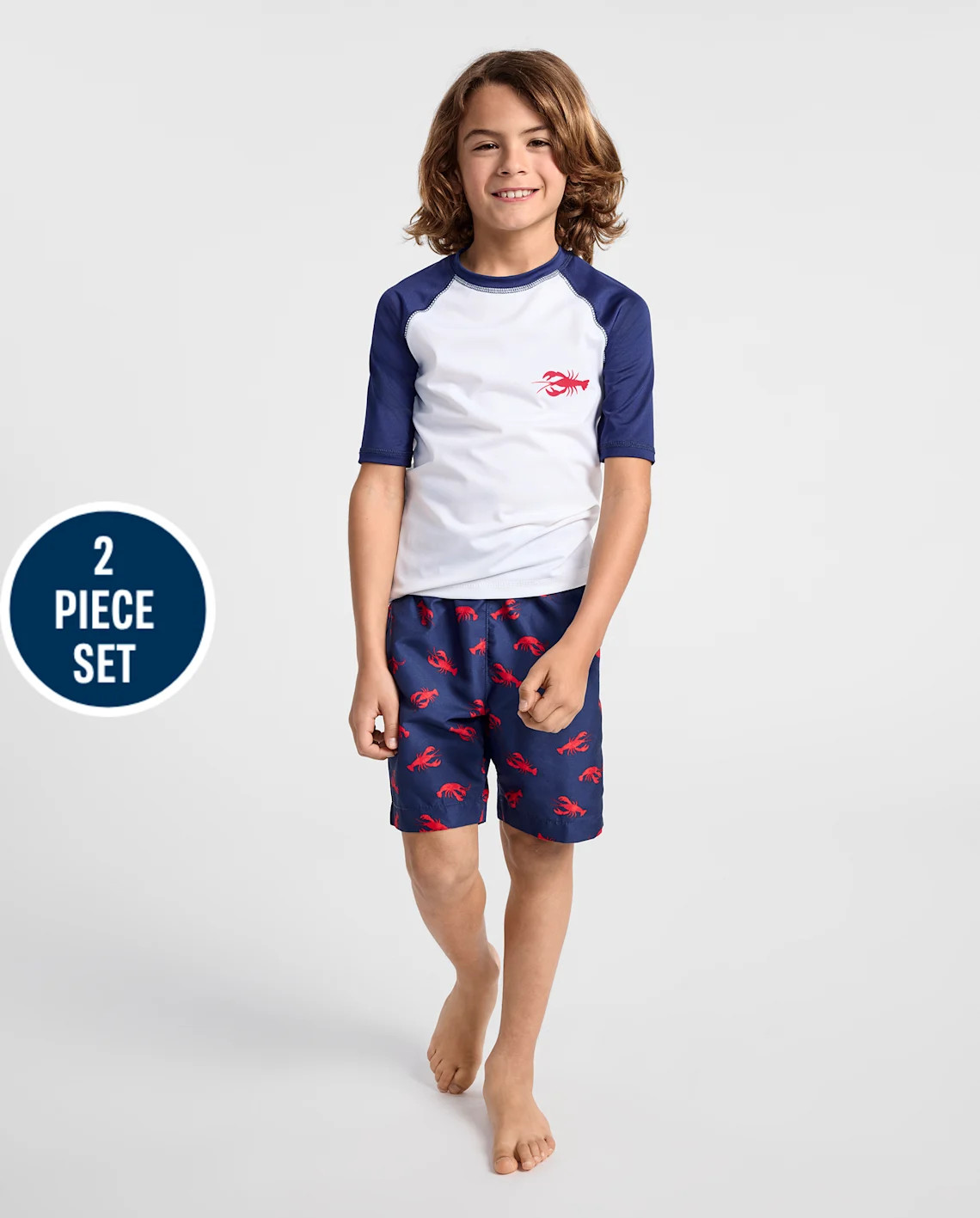 Boys Lobster Rashguard 2-Piece Swimsuit - blue | The Children's Place