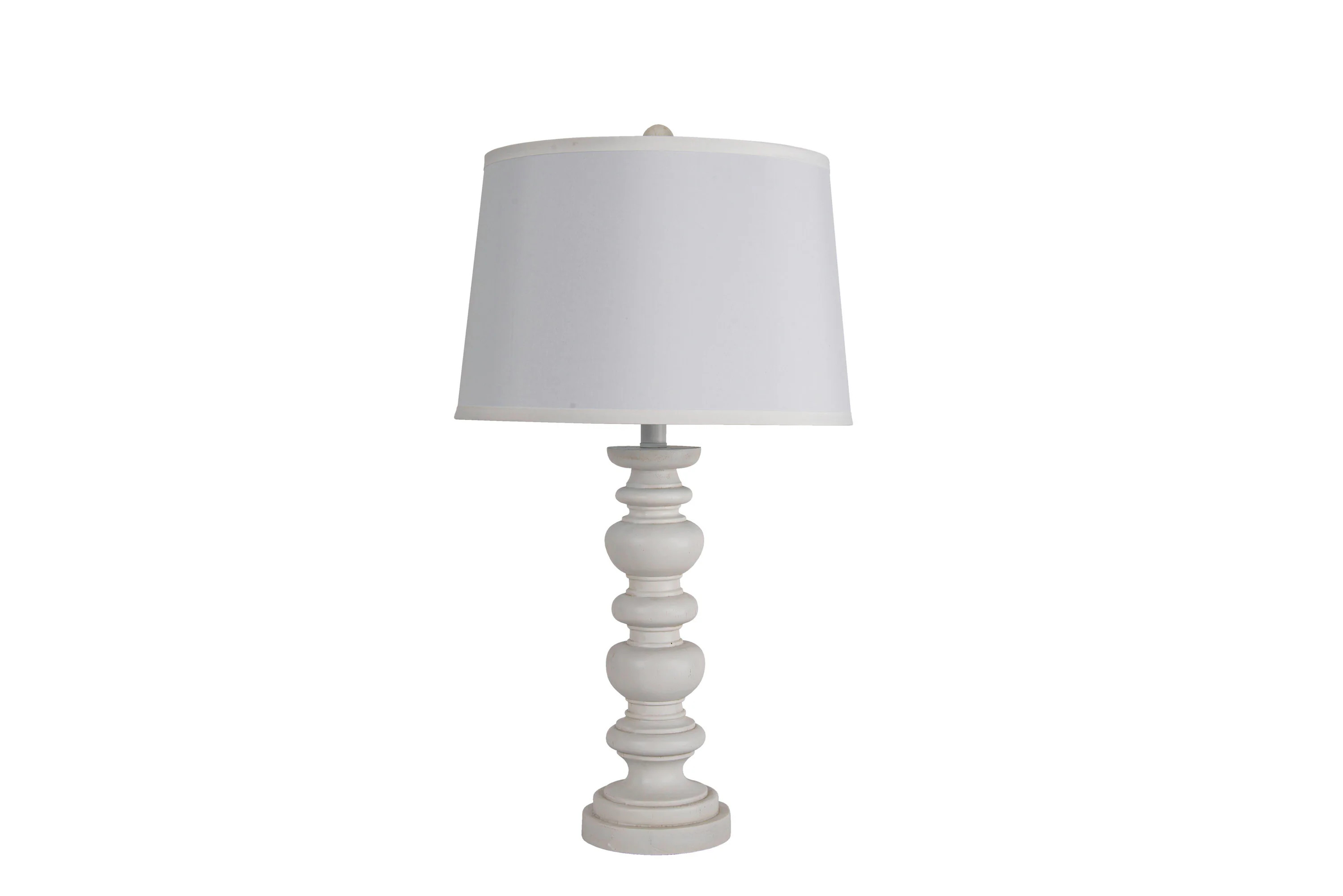 allen + roth Furman 26-in White Spindle Style Lamp with White Shade at Lowes.com | Lowe's