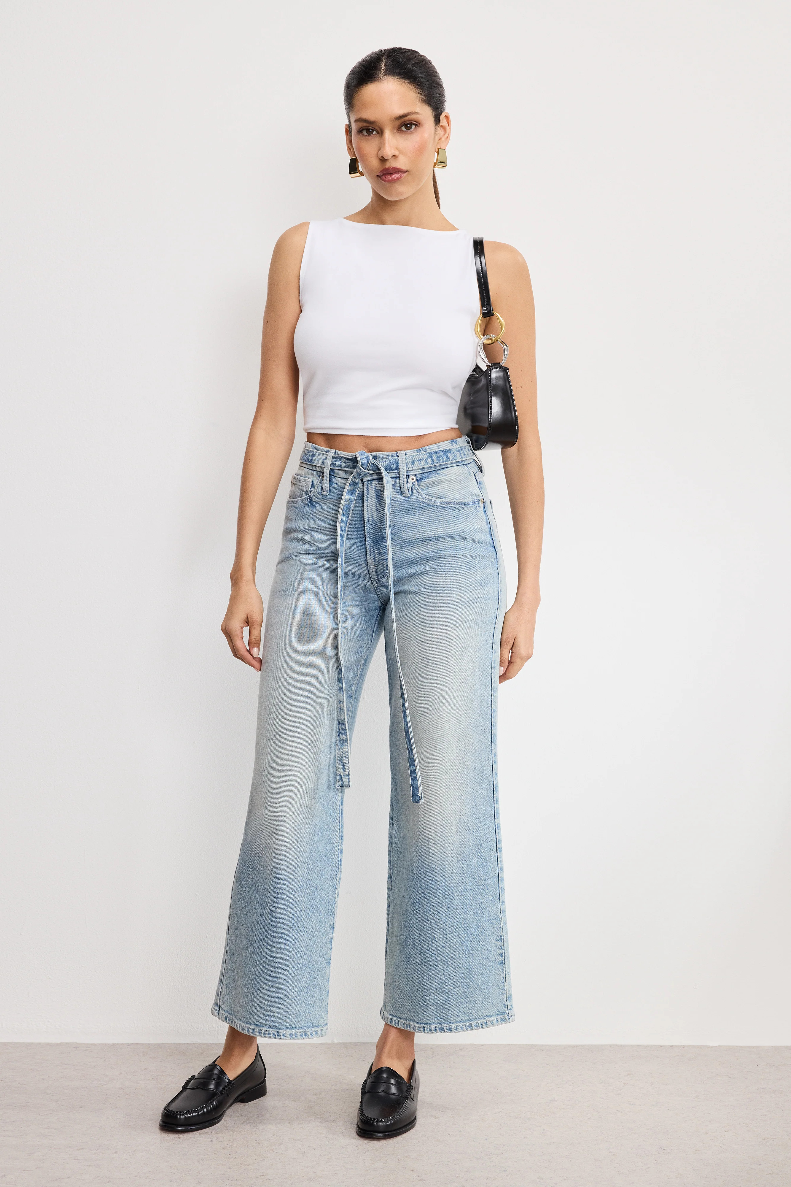 GOOD WAIST PALAZZO CROPPED JEANS | INDIGO999 - GOOD AMERICAN | Good American