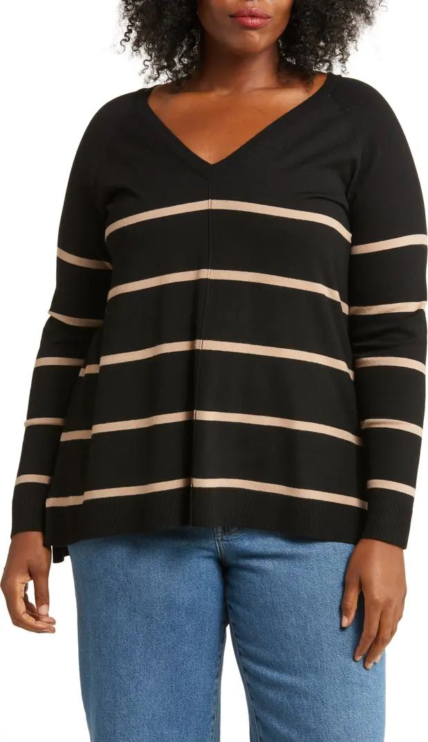 V-Neck Exposed Seam Sweater | Nordstrom Rack