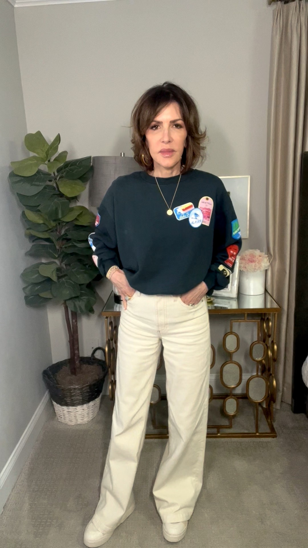 wide leg pants, graphic pullover, casual outfit, over 50 outfits 

#LTKootd #LTKSeasonal #LTKOver40